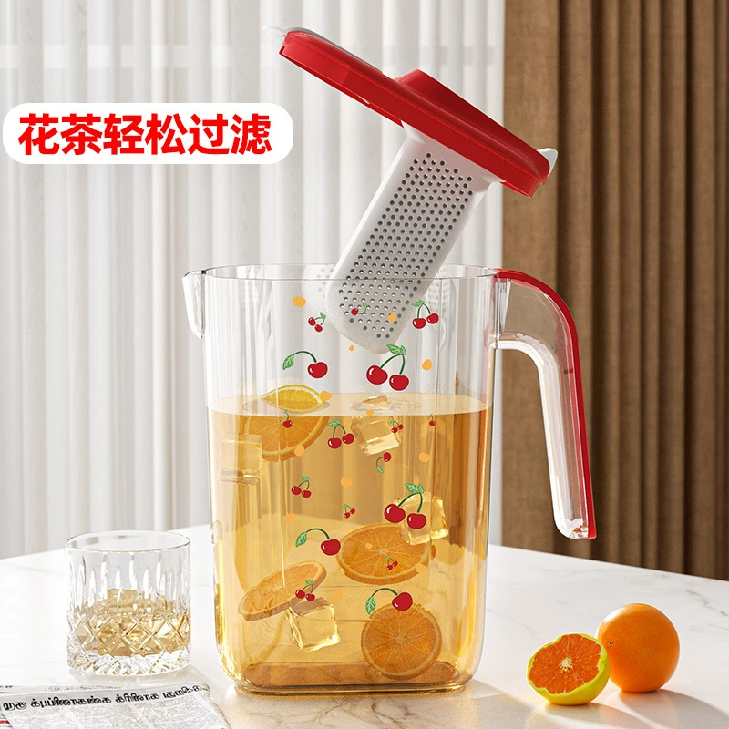 Flavored tea, transparent plastic capacious teapot for home use, simple and elegant design