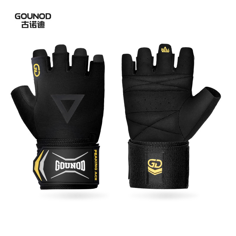 GOUNOD フィットネスグローブハーフフィンガーサイクリングパームガード男性と女性のための機器トレーニングダンベル重量挙げ滑り止めスポーツグローブ|undefined