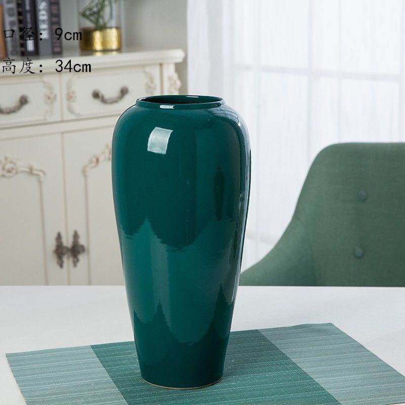 Jingdezhen nuevo jarrón de cerámica china planta maceta de flores de cerámica vintage flor seca sala de estar decoración moderna simple estricta