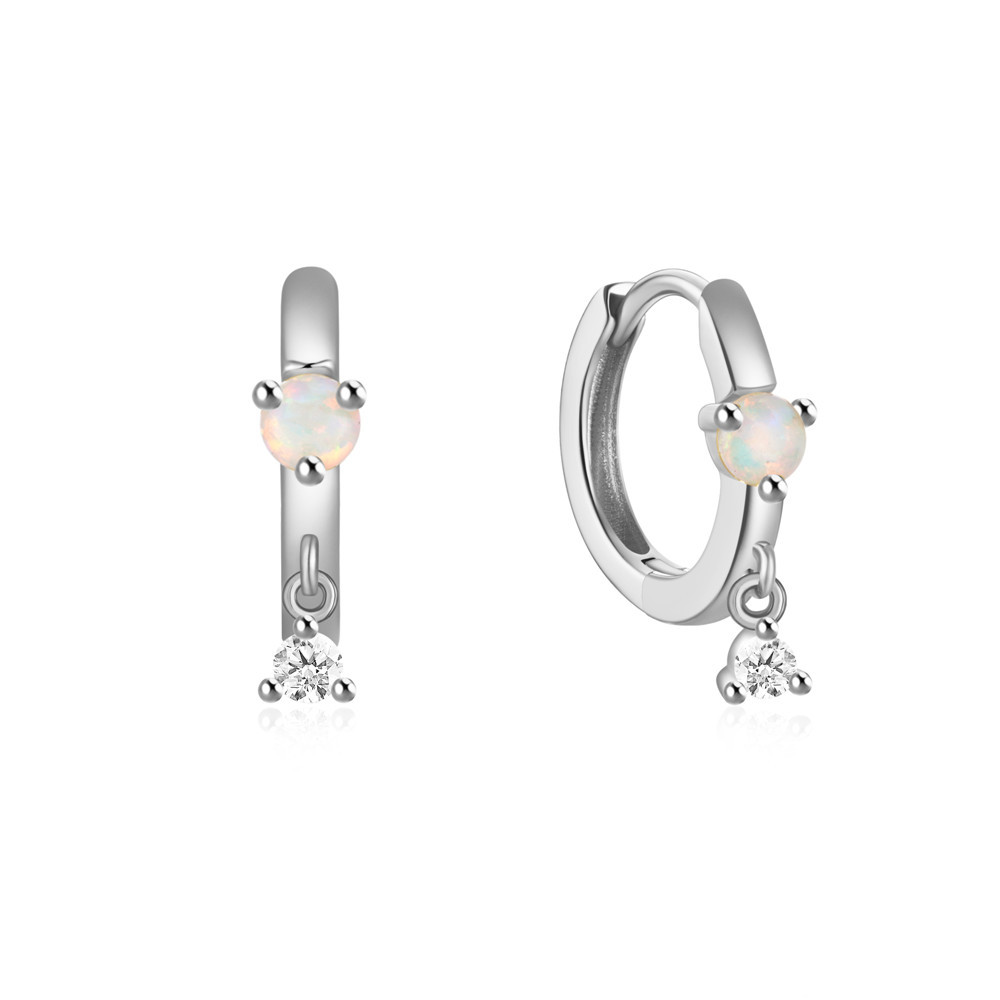 1 Paire Style Simple Géométrique Couleur Unie Placage Argent Sterling Boucles D'oreilles Cerceau display picture 4