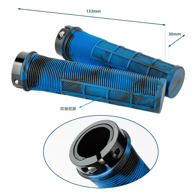 Bicicleta de montaña manga de manija de abanico color silicona TPR tubo recto suave antideslizante mango auxiliar bicicleta de carretera agarre de manija recta