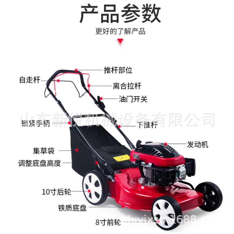 四冲程手推式草坪剪草机 果园燃油割草机 自走式果园农场除草机