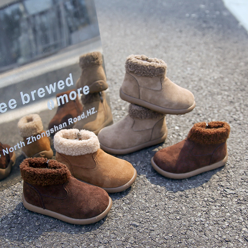 Children's Cotton Short Boots 2025 Winter New Versatile Warm Boots for Boys and Girls with Soft Soles and Non-Slip Cotton Boots