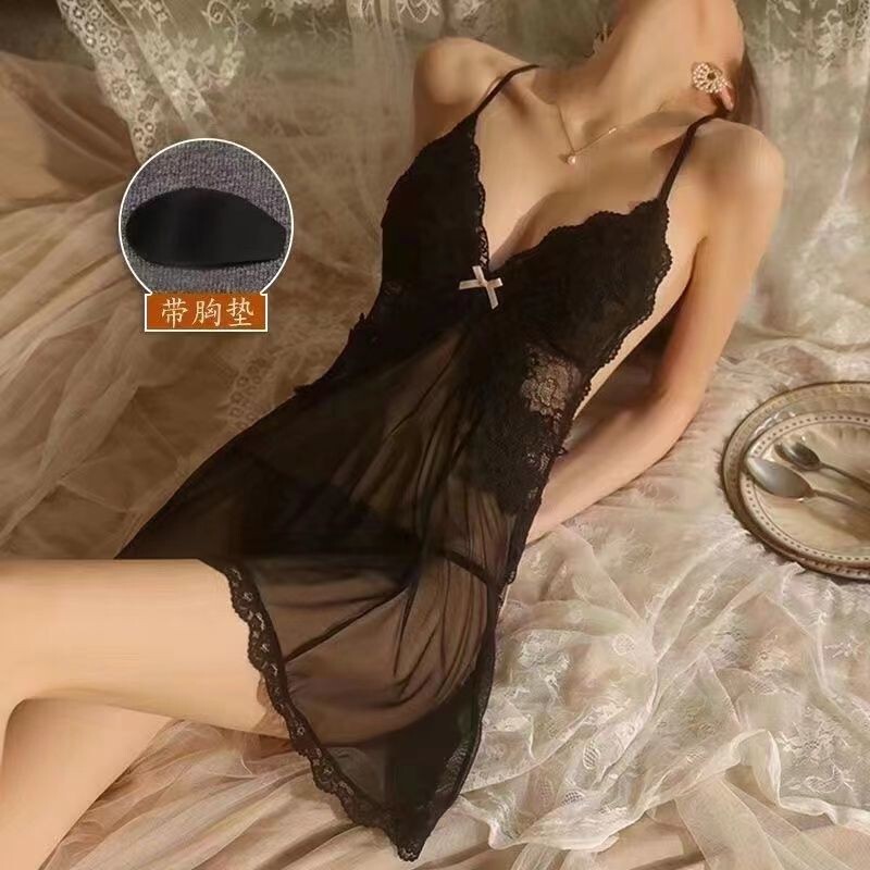 Sexy Lingerie, Suspenders, Plus-Size Pajamas, Sexy and Passionate, Teasing, No-Take-Off Nightgown, Sexy Outfit