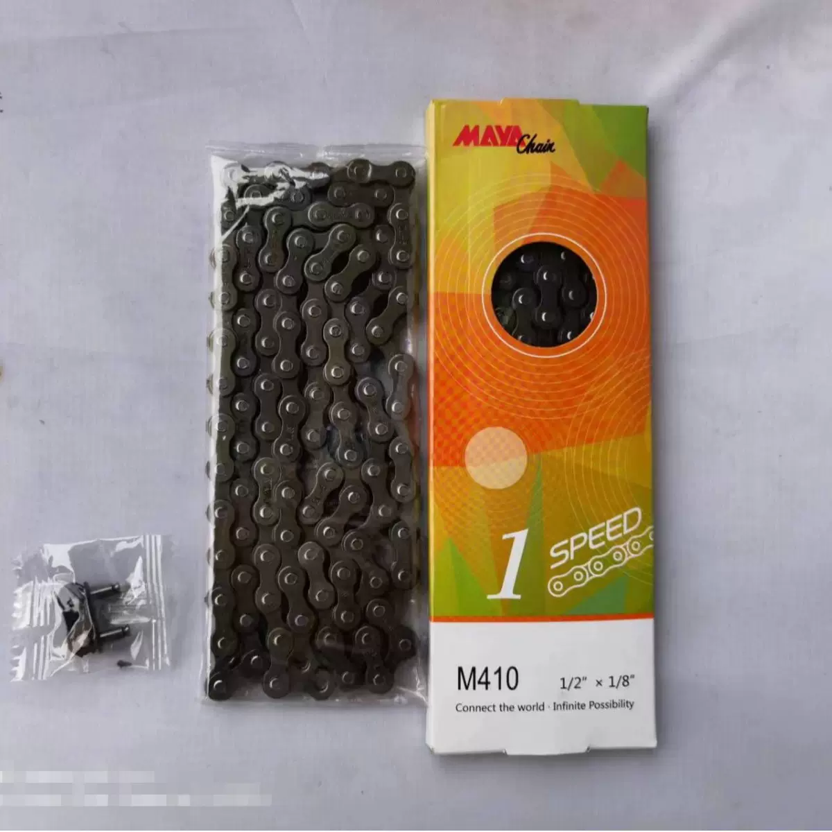 自行车单速链条美亚M410链条单车98节链条折叠车链子