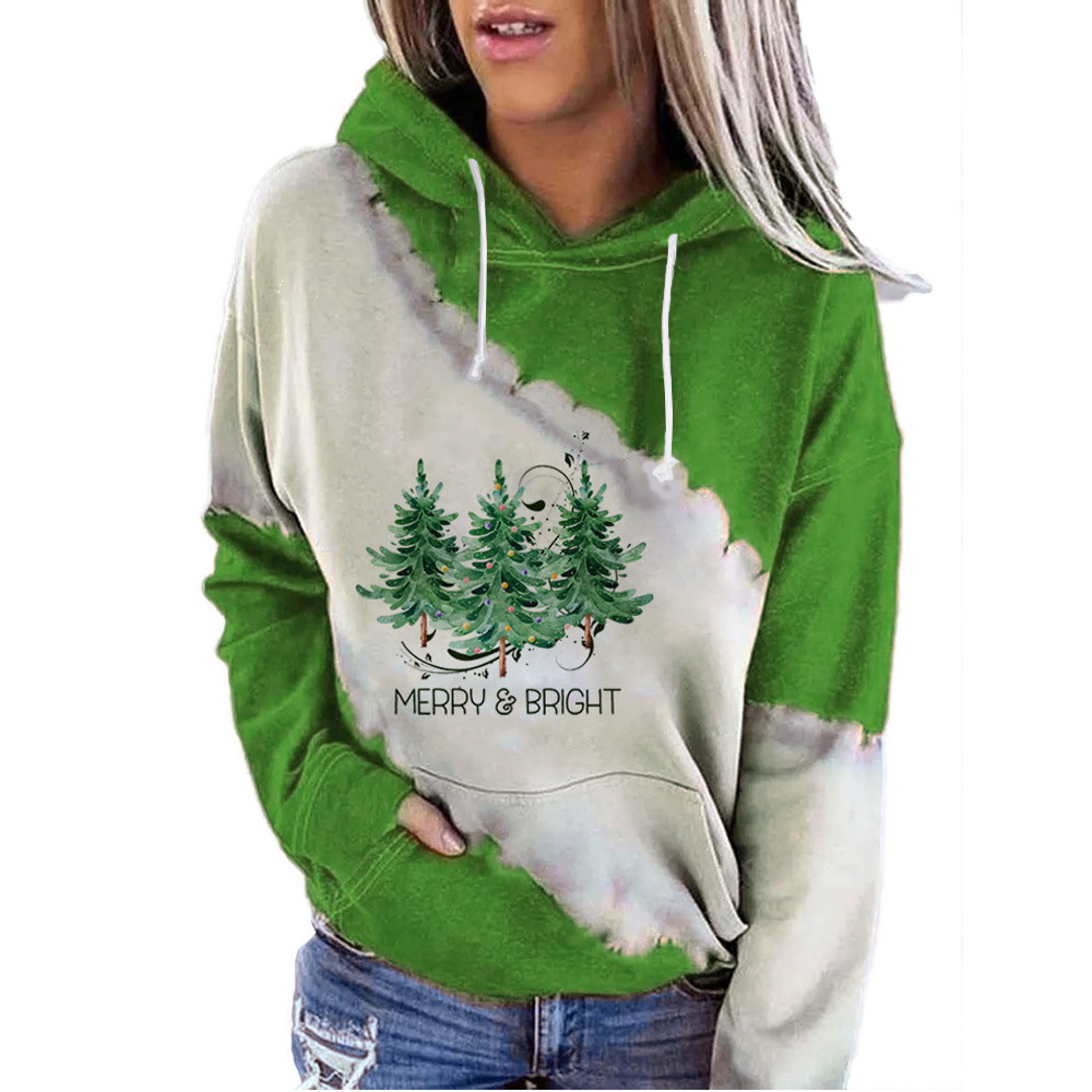 2025 Autumn and Winter New Women's Christmas 3D Printed Hooded Pullover Long Sleeve Sweatshirt Casual Fashion