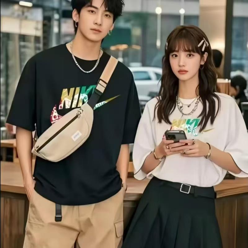 260g Heavyweight Pure Cotton Short-Sleeve Unisex Xinjiang Long-Staple Cotton High-Quality Trending Brand Loose Five-Point Sleeve 260g Heavyweight Pure Cotton Short-Sleeve Unisex Xinjiang Long-Staple Cotton High-Quality Trending Brand Loose Five-Point Sleeve