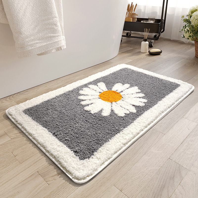 Tapete Flocado Absorbente para Baño de Tela Mezclada, Lavable con agua, para Baño