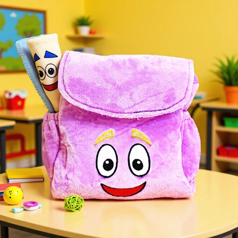Taobao best selling love plush schoolbag map small backpack children's schoolbag unfolded map