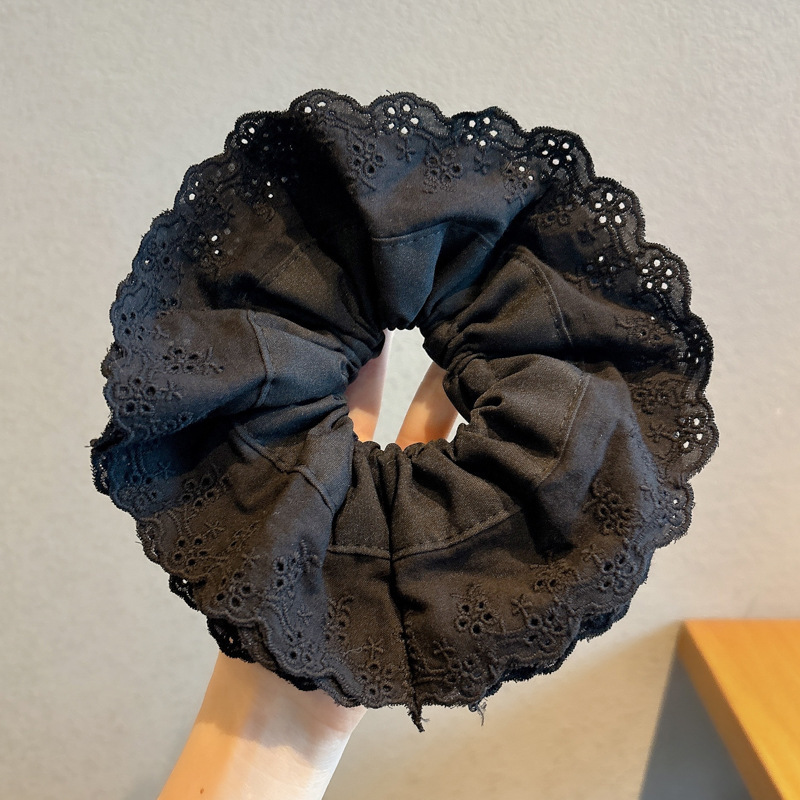 Primavera nueva corbata de pelo de intestino grueso para niños accesorios para el cabello de encaje dulce niña cabeza de bebé flor cuerda para la cabeza tocado de cuerda para el cabello japonés