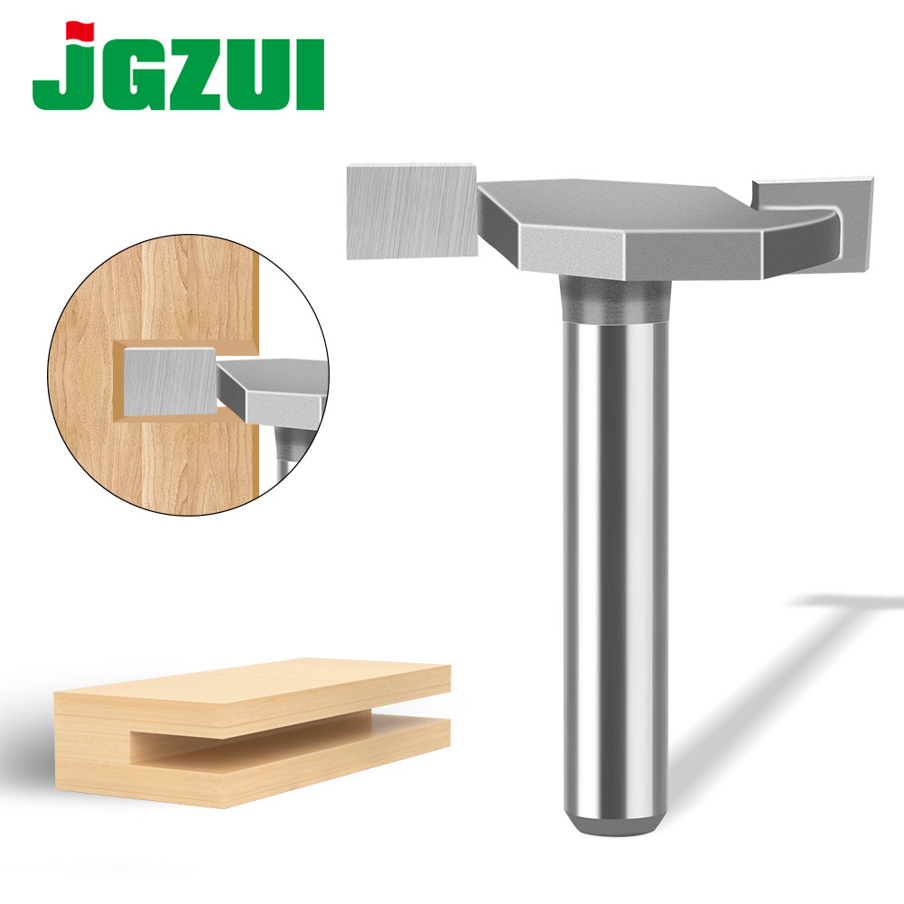 1/4柄1/2柄木工铣刀槽口刀T型刀木工开槽刀修边机刀头外贸出口