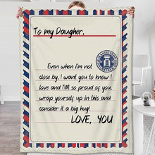 亚马逊跨境电商 法兰绒数码印花父亲节母亲节多款信封毯 四季通用