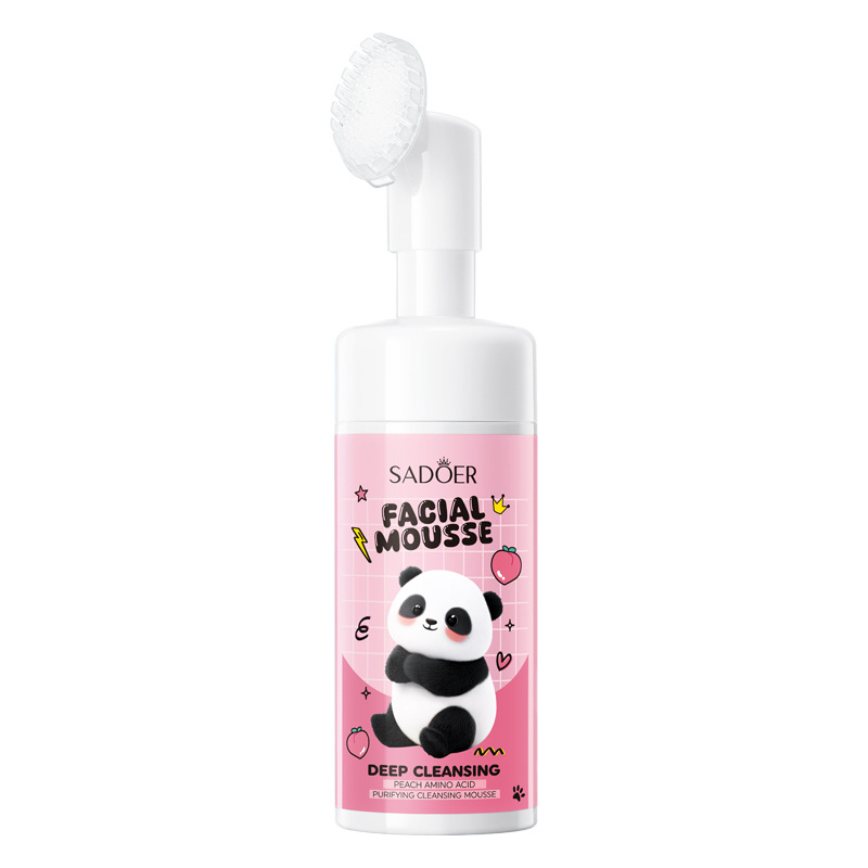 Espuma limpiadora facial SADOER pure English con aminoácidos de plantas y frutas, con cabezal de cepillo, venta al por mayor para comercio exterior transfronterizo.
