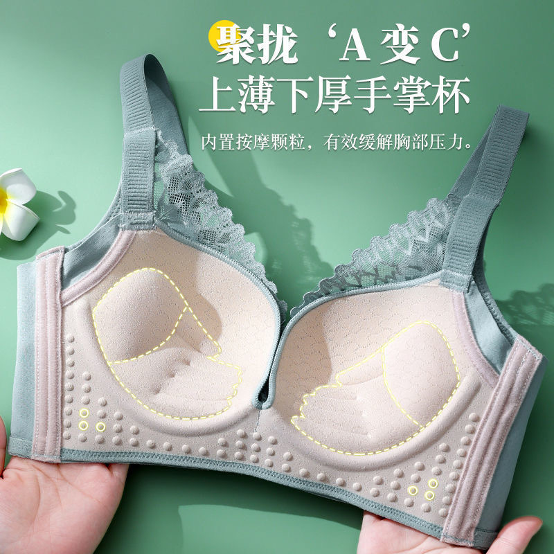 Loris Red Bra Set for Small Busts, Thickened Push-Up Underwear for Women, Adjustable Side Breast Collection, Anti-Sagging Bra for Winter