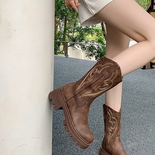 Platform Thick-Soled Boots for Women, Thick-Heeled Waterproof Platform, Fleece-Lined, Warm Heel, Zipper Short Boots, Sleeve, Non-Slip Cotton Boots, Trendy