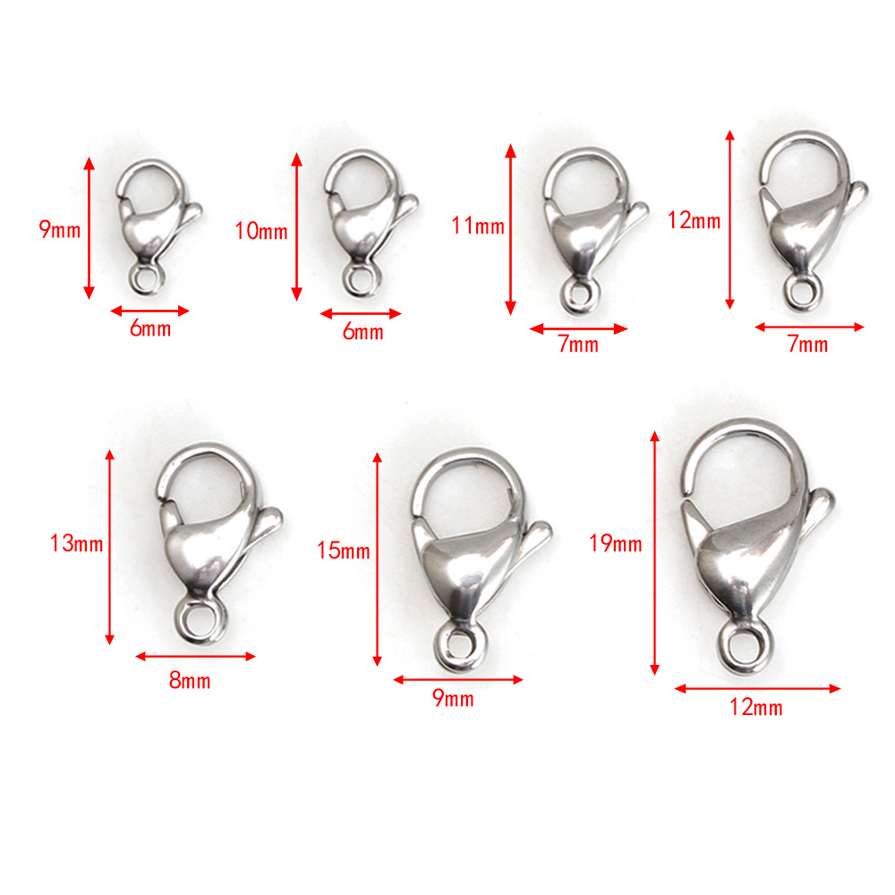 25 Pieces Per Pack 304 Stainless Steel Solid Color Lobster Clasp display picture 9
