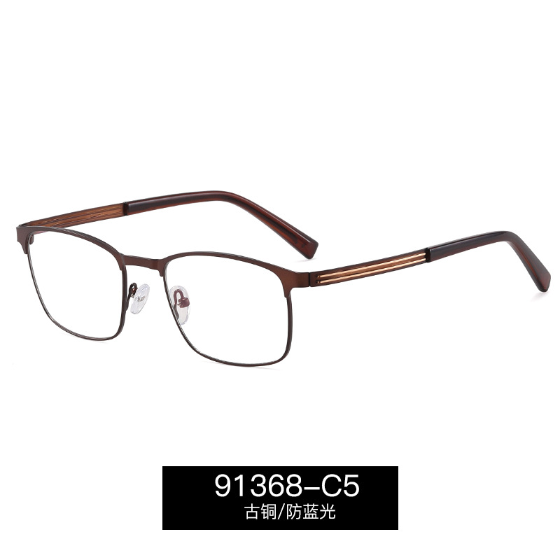 91368 personalidad de gafas delgadas y ligeras gafas de metal gafas anti-luz azul gafas para hombres con gafas de miopía