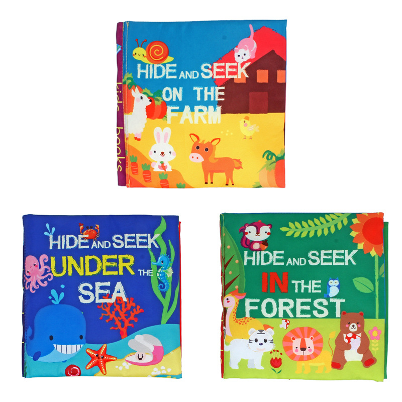 kidsbooks baby cloth book three-dimensional tail baby cloth book tearable black white red ringing paper book toy