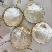 Соломенная раковина изделия из раковиныConch желтая тарелкаInlaid plate икра тарелка ресторан пряности блюдо интернет-знаменитость