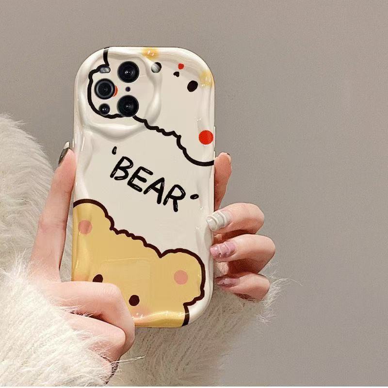Sonda de oso para iphone16promax funda para teléfono móvil lindo Apple 15 anti-caída 14pro Japón y Corea 13/12