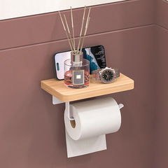 トイレの棚のアイデアの実木のティッシュ棚の壁掛け式トイレの浴室のホテルは穴を開けないでください。