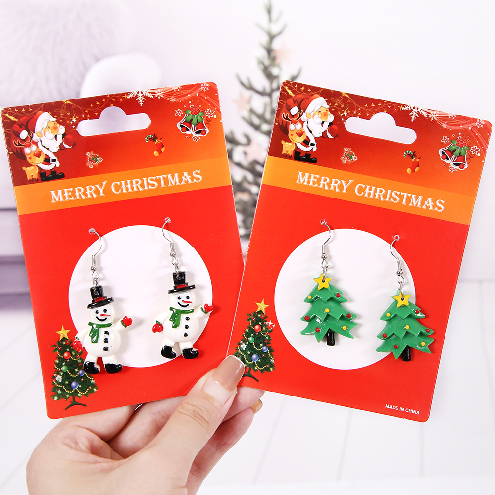 Europa y América nuevo árbol de Navidad pendientes decoraciones de Navidad copo de nieve pendientes suministros del partido pendientes de Navidad