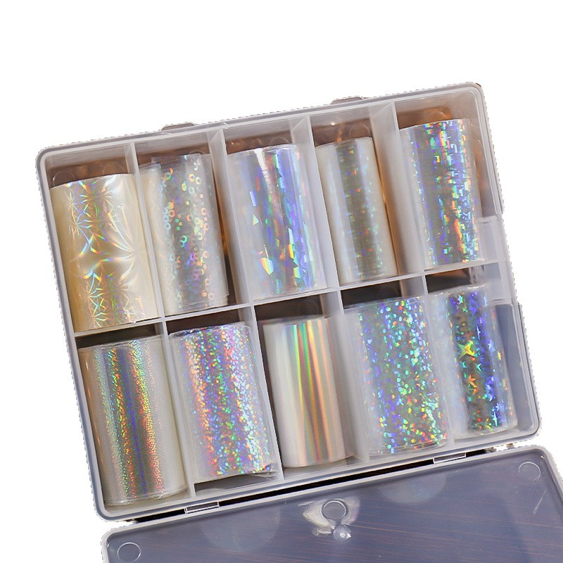 Red de Internet, papel de transferencia de color mágico intermitente, arte de uñas, nueva y exquisita malla tridimensional, patrón de escamas de pescado, arte de uñas, pequeño libro rojo, venta al por mayor