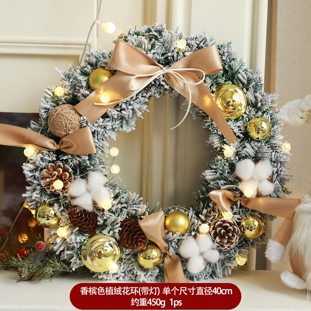 Seda verde nuevo guirnalda de Navidad eucalipto flocado Garland 40CM decoración de la puerta decoraciones transfronterizas