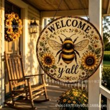 �羳Welcome Y&rsquo;all Honey Bee Hanging Sign�͹��۷����տ��gӭ