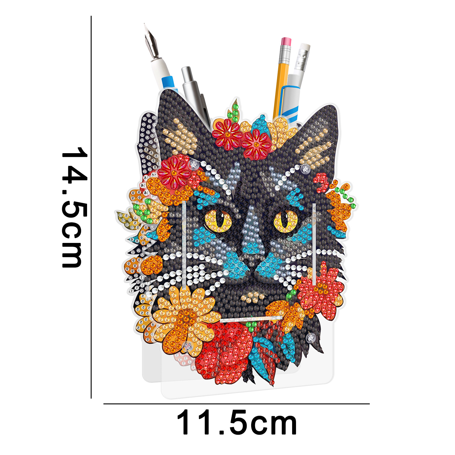 Accesorios para pintura de diamantes, soporte para bolígrafos DIY, estuche de PVC con diamantes de imitación de doble cara con diseño de animales, decoración de escritorio, disponible para distribución al por mayor.