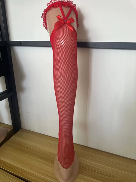 BC-0328 lace suspender red