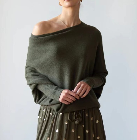 아미 그린 니트 풀오버