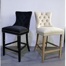 舒适实木专用吧台咖啡厅椅子吧椅美式轻奢吧台椅可移动凳高靠背椅