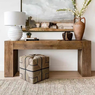 Designer Log Entrance Table American Style Retro Antique Solid Wood Entrance Table Homestay Sofa Back Display Table