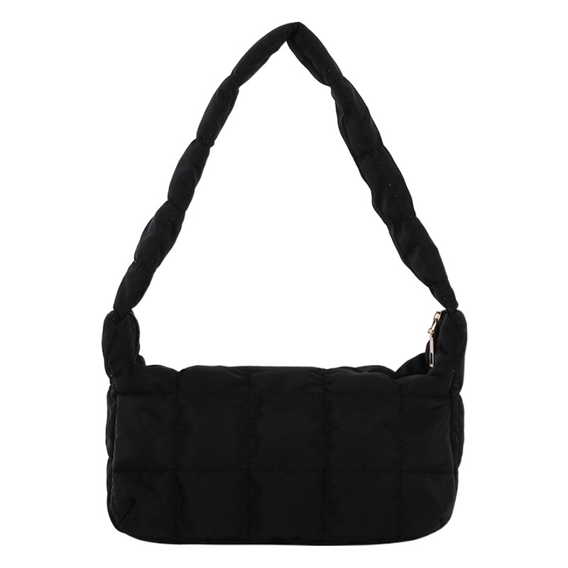 Bolso de hombro de mujer de estilo coreano 2021 Otoño e Invierno Nuevo rombo plisado bordado hilo axila bolsa de diseño de nicho simple bolsa de masa hervida