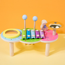 木制多功能婴幼儿童音乐台敲琴打鼓响板打碟声乐感知早教益智玩具