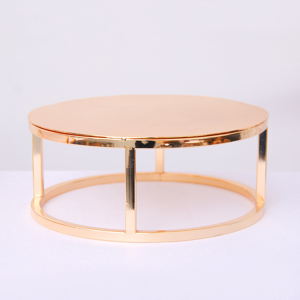 Moderno hierro pastel soporte boda creativo redondo cuadrado bandeja apoyos pastel tienda ORO retro placa de la torta