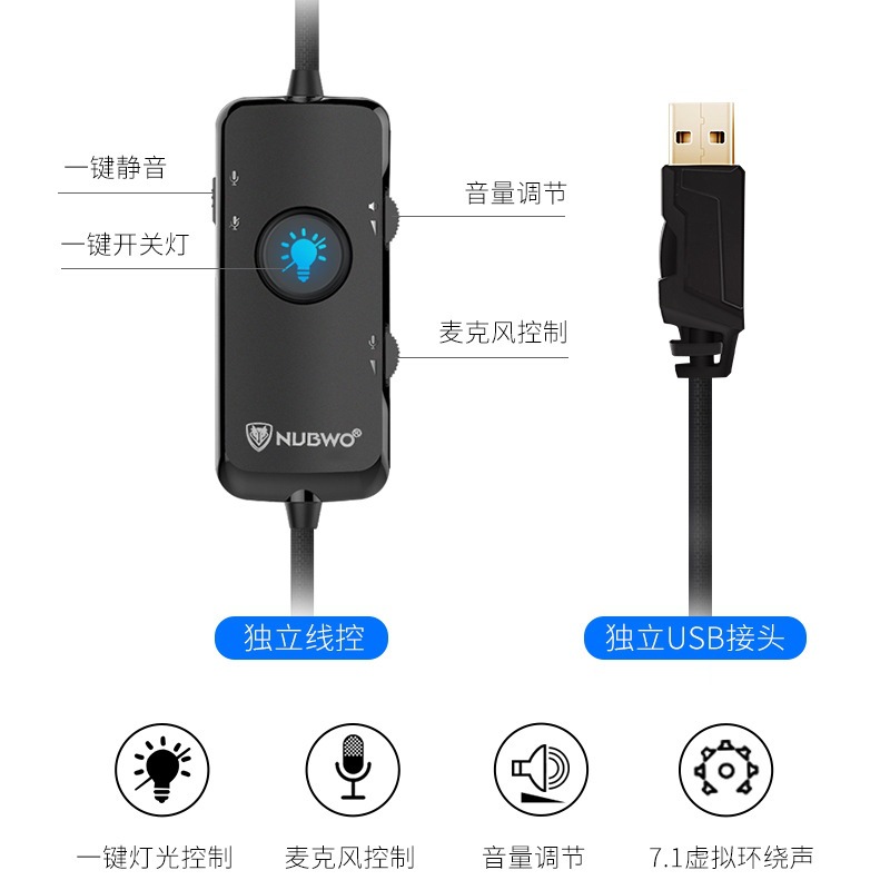 NUBWO/Wolf Bowang N11 auriculares e-sports juego de pollo computadora cabeza desgaste bajo auricular transfronterizo al por mayor