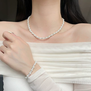 法式复古珍珠项链手链女高级感冷淡风轻奢精致锁骨链时尚百搭饰品