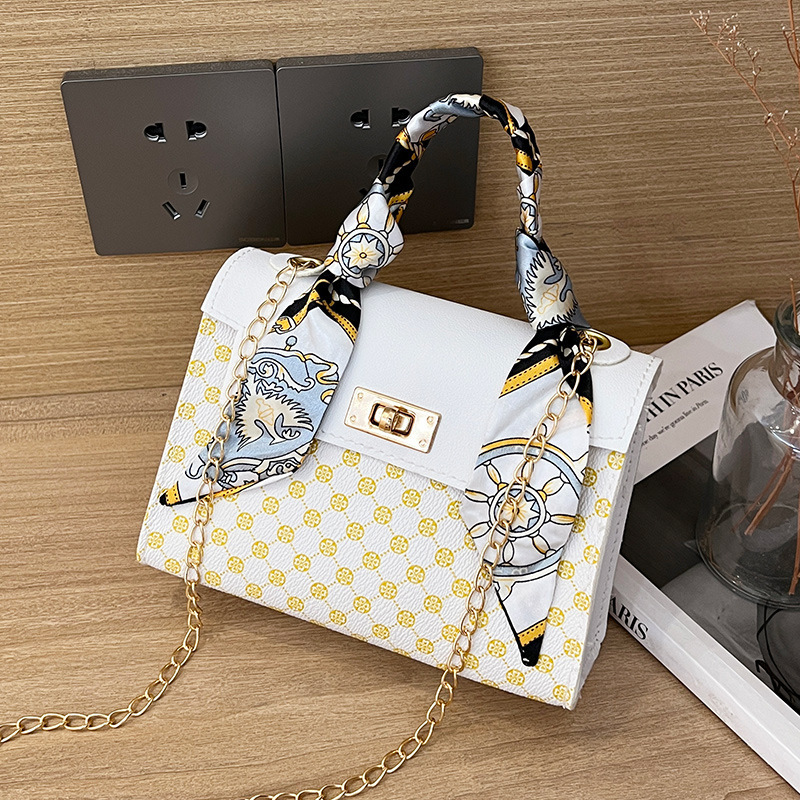 Bolso para mujeres 2024 moda velha flor bufandas de seda de puntos bolso cuadrado para mujeres cadena bolso de hombro bolso de comercio exterior transfronterizo image 8