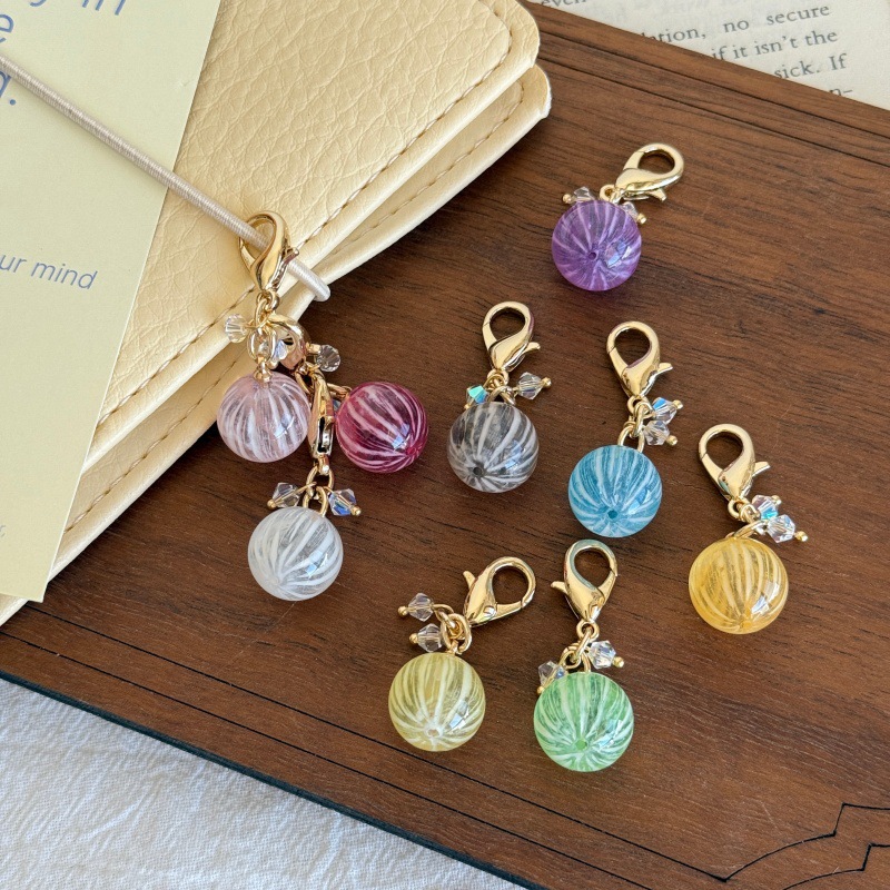 Chaveiro de bala em vidro estilo japonês pingente colorido_voghion.com