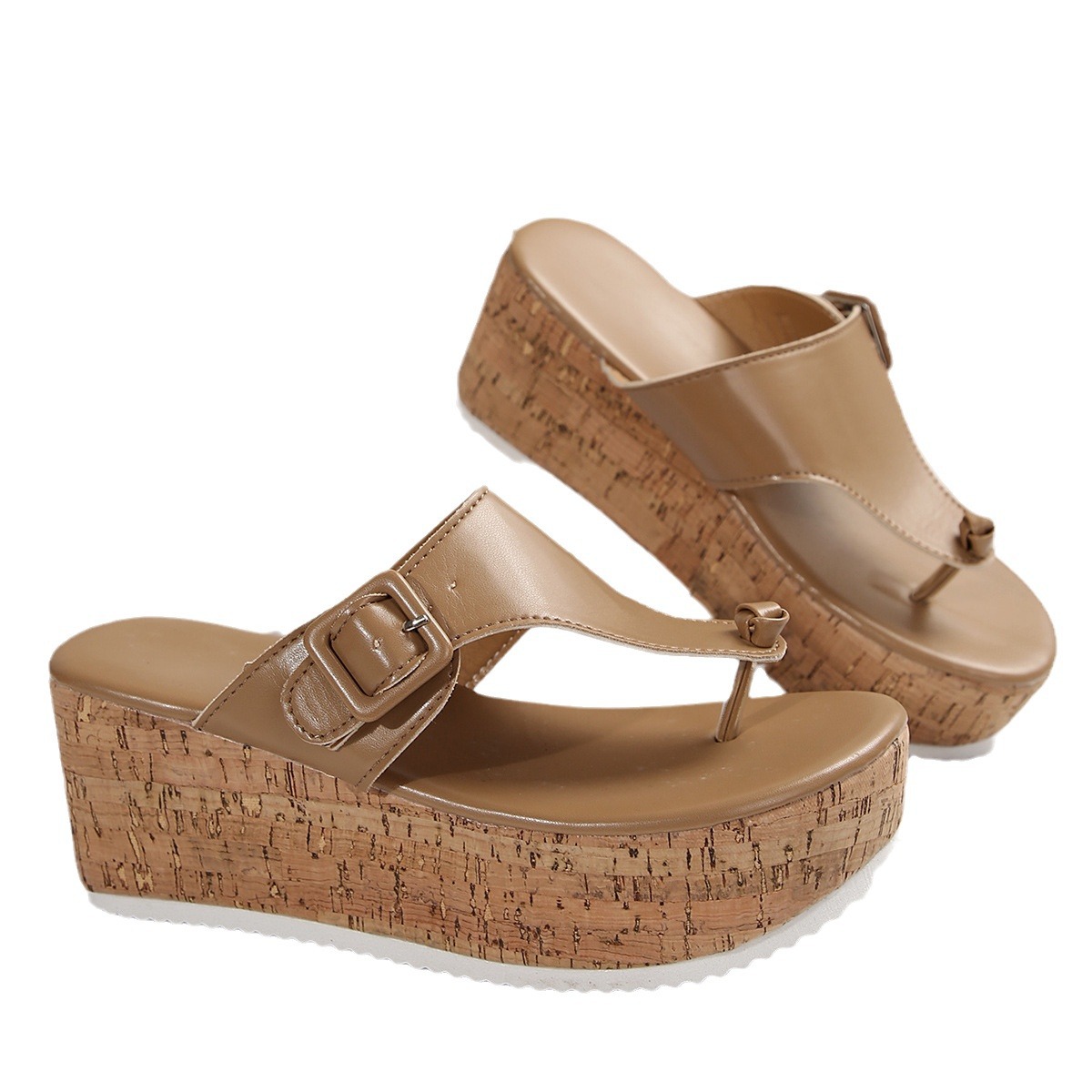 Women's New Style Platform Casual Plus Size Flip Flops, Summer, Thick Soled Wedge Sandals,_vogvips.com