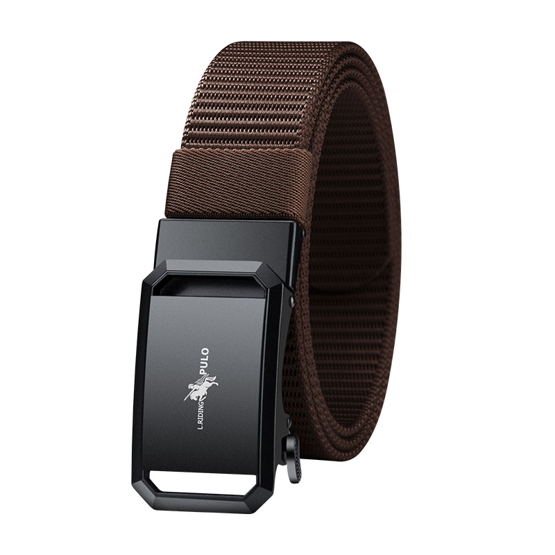 Νέα ανδρική ζώνη με αυτόματη πόρπη από καμβά, ανθεκτική και casual για νέους, ζώνη από νάιλον υψηλής ποιότητας, υψηλής ποιότητας ελαφρύ πολυτελές κλασικό στυλ_voghion.com