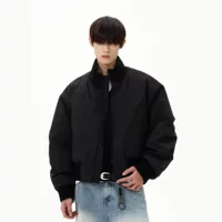 Short winter down jacket, American style, increased thickness, for beloved