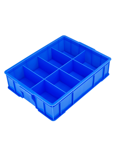 收纳盒周转箱零件盒分格箱塑料收纳箱仓库五金配件分隔零件箱蓝色