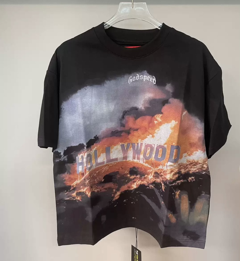 Godspeed T-shirt Burning Hollywood Black