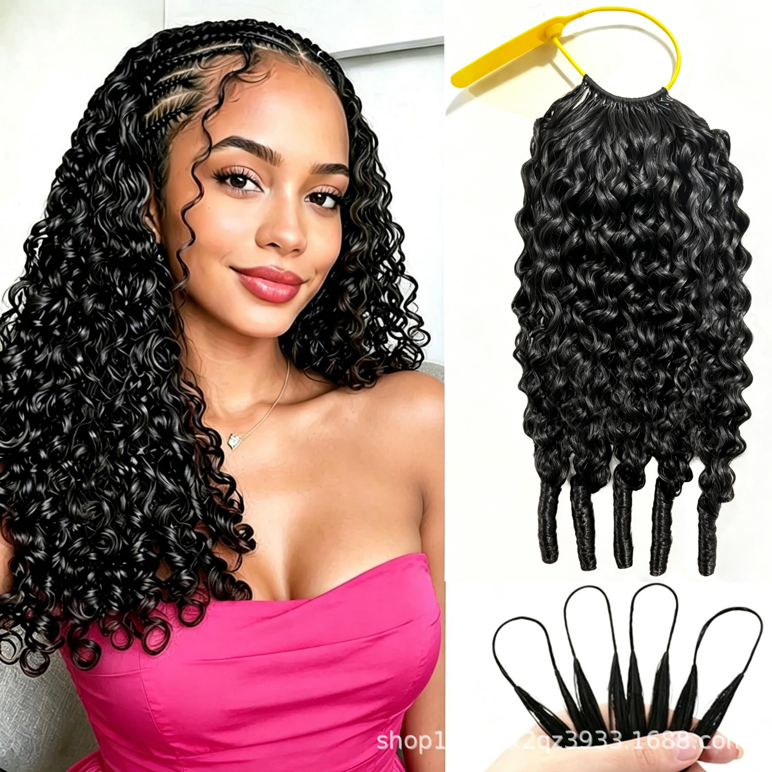 Cabello de crochet burmess rizado cabello humano real tres generaciones sin plegado plumas extensiones de cabello de Myanmar canción directa