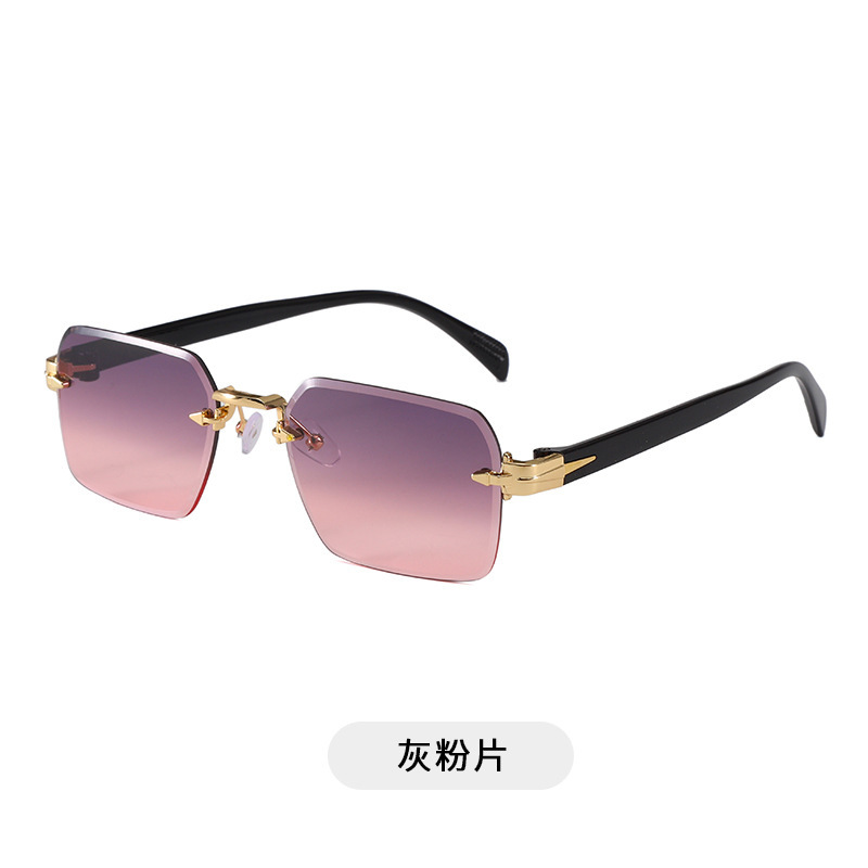 跨境新款潮无框时尚太阳眼镜男欧美切边墨镜女个性太阳镜厂家批发|undefined