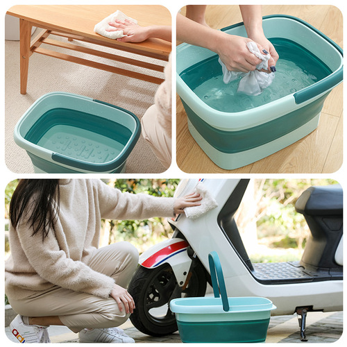Japanese-style foot bath bucket, foldable silicone foot bath basin, household portable massage foot bath bucket, fishing car wash bucket, convenient