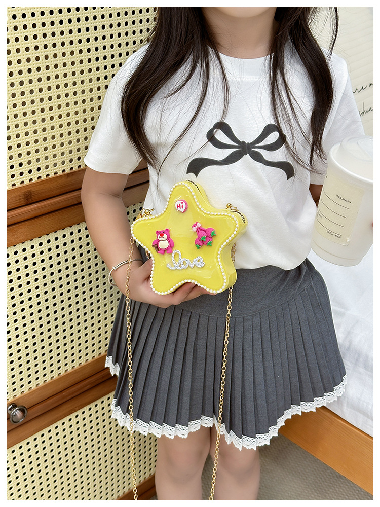 120g Weight Zipper Closure Type Single Shoulder Strap Strap Type Crossbody Bag Bags Type Casual, Holiday Occasion PVC Material Mermaid, Bow Knot Pattern All Seasons Season Kid'S Gender Cute Style Pentagram Shape Kid'S PVC Mermaid Bow Knot Cute Pentagram Zipper Crossbody Bag 21
